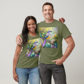 Violet Tufted Jay Fantasy Bird T-Shirt (Unisex)