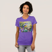 Violet Tufted Jay Fantasy Bird T-Shirt (Vorne ganz)