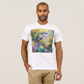 Violet Tufted Jay Fantasy Bird T-Shirt (Vorne ganz)