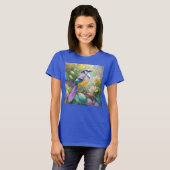 Violet Tufted Jay Fantasy Bird T-Shirt (Vorne ganz)