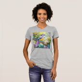 Violet Tufted Jay Fantasy Bird T-Shirt (Vorne ganz)