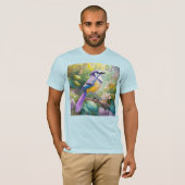 Violet Tufted Jay Fantasy Bird T-Shirt (Vorne ganz)