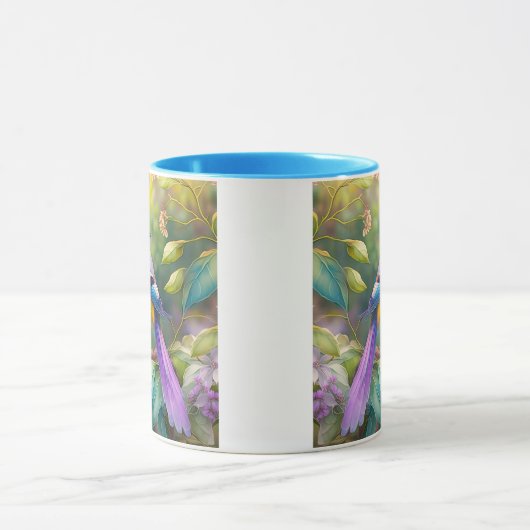 Violet Tufted Jay Fantasy Bird Tasse (Zentrum)