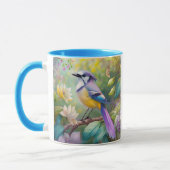 Violet Tufted Jay Fantasy Bird Tasse (Links)