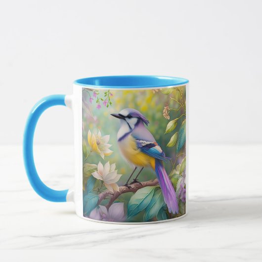 Violet Tufted Jay Fantasy Bird Tasse (Links)