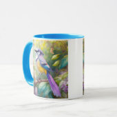 Violet Tufted Jay Fantasy Bird Tasse (Vorderseite Links)