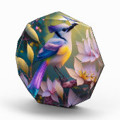Violet Tufted Yellow Breasted Fantasy Bird Fotoblock (Rechts)