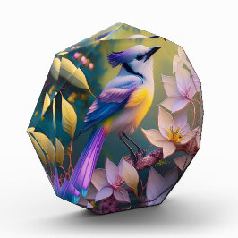 Violet Tufted Yellow Breasted Fantasy Bird Fotoblock