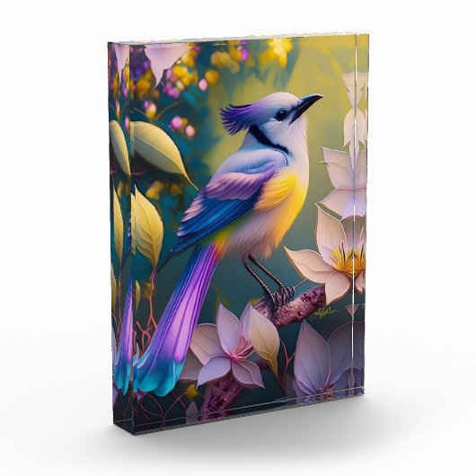 Violet Tufted Yellow Breasted Fantasy Bird Fotoblock (Links)