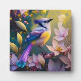 Violet Tufted Yellow Breasted Fantasy Bird Fotoplatte