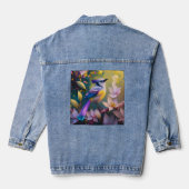 Violet Tufted Yellow Breasted Fantasy Bird Jeansjacke (Rückseite)