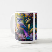 Violet Tufted Yellow Breasted Fantasy Bird Kaffeetasse (Vorderseite Links)