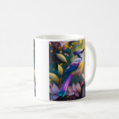 Violet Tufted Yellow Breasted Fantasy Bird Kaffeetasse (VorderseiteRechts)