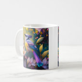Violet Tufted Yellow Breasted Fantasy Bird Kaffeetasse (Vorderseite Links)