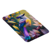 Violet Tufted Yellow Breasted Fantasy Bird Magnet (Rechte Seite)
