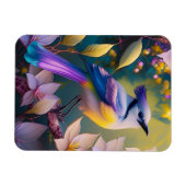 Violet Tufted Yellow Breasted Fantasy Bird Magnet (Horizontal)