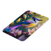 Violet Tufted Yellow Breasted Fantasy Bird Magnet (Linke Seite)