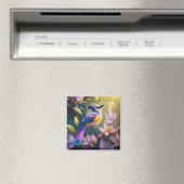 Violet Tufted Yellow Breasted Fantasy Bird Magnet (In Situ (Geschirrspüler))