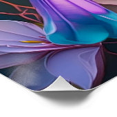 Violet Tufted Yellow Breasted Fantasy Bird Poster (Ecke)