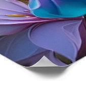 Violet Tufted Yellow Breasted Fantasy Bird Poster (Ecke)