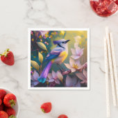 Violet Tufted Yellow Breasted Fantasy Bird Serviette (Beispiel)