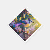 Violet Tufted Yellow Breasted Fantasy Bird Serviette (Ecke)