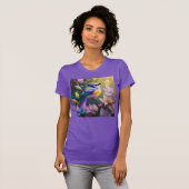 Violet Tufted Yellow Breasted Fantasy Bird T-Shirt (Vorne ganz)