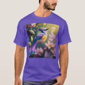 Violet Tufted Yellow Breasted Fantasy Bird T-Shirt (Vorderseite)