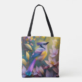 Violet Tufted Yellow Breasted Fantasy Bird Tasche (Rückseite)