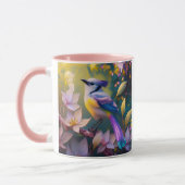 Violet Tufted Yellow Breasted Fantasy Bird Tasse (Links)