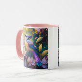 Violet Tufted Yellow Breasted Fantasy Bird Tasse (Vorderseite Links)