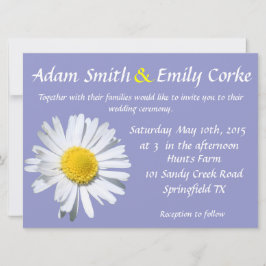 Violet Tulip Daisy Wedding Einladung