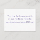 Violet Tulip Hochzeitsunterkünfte Business Cards Begleitkarte (Rückseite)