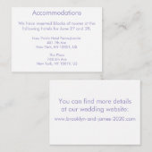 Violet Tulip Hochzeitsunterkünfte Business Cards Begleitkarte (Vorne/Hinten)