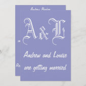 Violet Tulip & White Wedding Einladung (Vorne/Hinten)