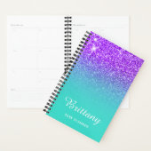 Violet Turquoise Glitzer Ombre Personalisiert Planer (Anzeige)