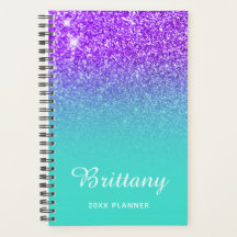Violet Turquoise Glitzer Ombre Personalisiert