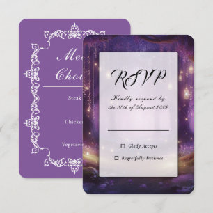 Violet um Mitternacht Enchanted Forest Hochzeit RSVP Karte