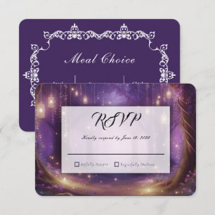 Violet um Mitternacht Enchanted Forest Hochzeit RSVP Karte