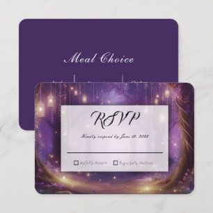 Violet um Mitternacht Enchanted Forest Hochzeit RSVP Karte
