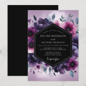 Violet Umbral Bloom Wedding Einladung (Vorne/Hinten)