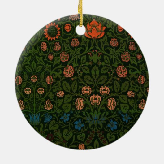 Violet und Columbine (von William Morris) Keramik Ornament (Hinten)