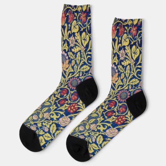 Violet und Columbine, William Morris Socken (Linkes Detail)