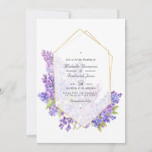Violet und Gold Herbarium QR Code UAWG Wedding Einladung (Vorderseite)