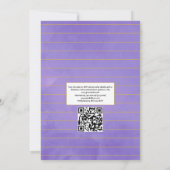 Violet und Gold Herbarium QR Code UAWG Wedding Einladung (Rückseite)