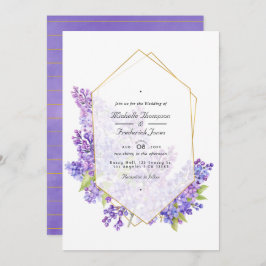 Violet und Gold Herbarium QR Code UAWG Wedding Einladung