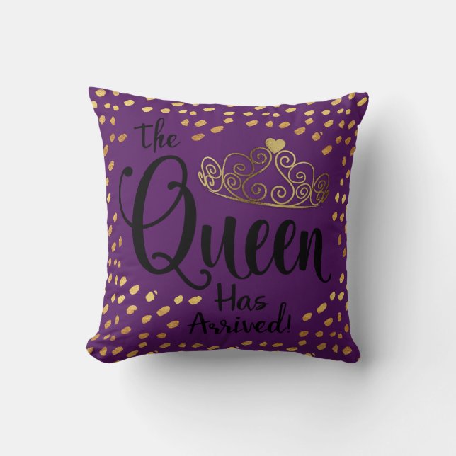 Violet und Gold Queen Tiara Decorator Pillow Kissen (Vorderseite)
