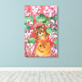 Violet und Katzen, Louis Wain Leinwanddruck (Insitu (Holzboden))