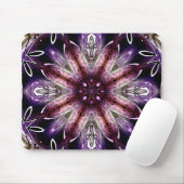 Violet und Magenta Kosmische Blume Kaleidoskop Mousepad (Mit Mouse)