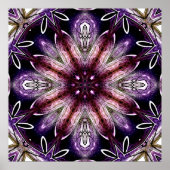 Violet und Magenta Kosmische Blume Kaleidoskop Poster (Vorne)